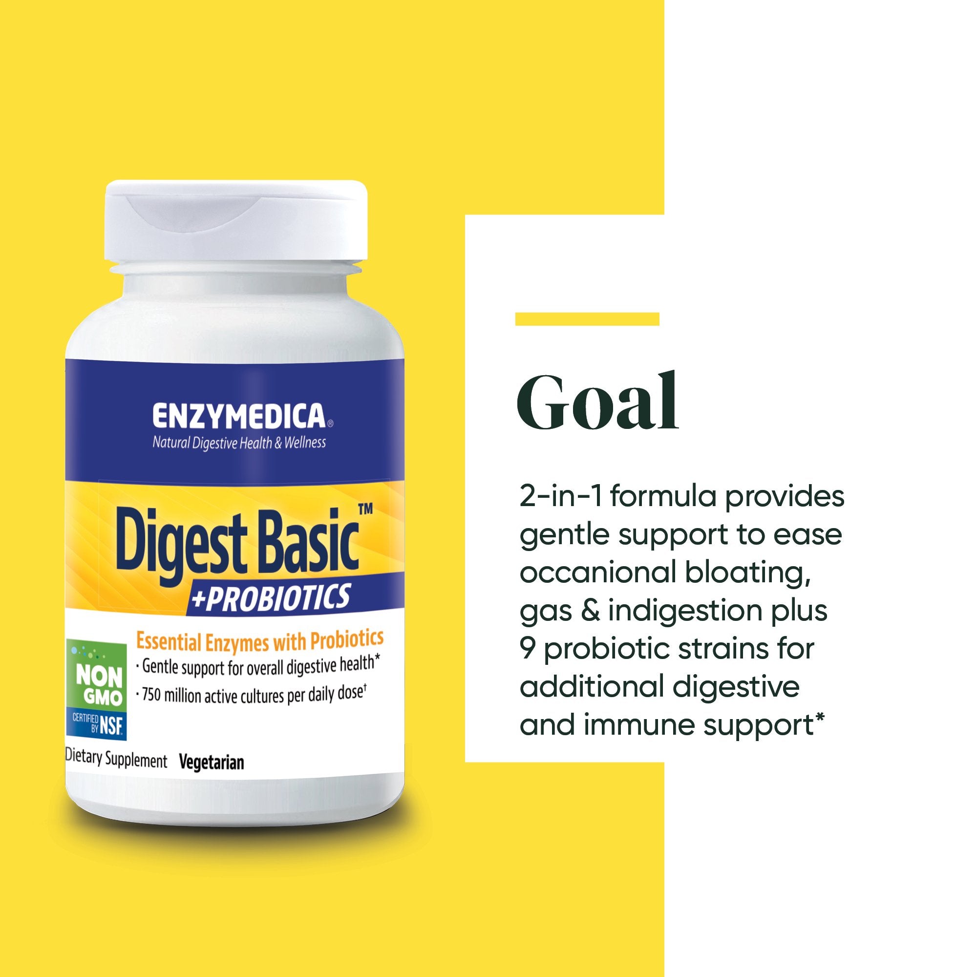 Digest Basic + Probiotics supplement from Enzymedica discussing the Goals of the product
