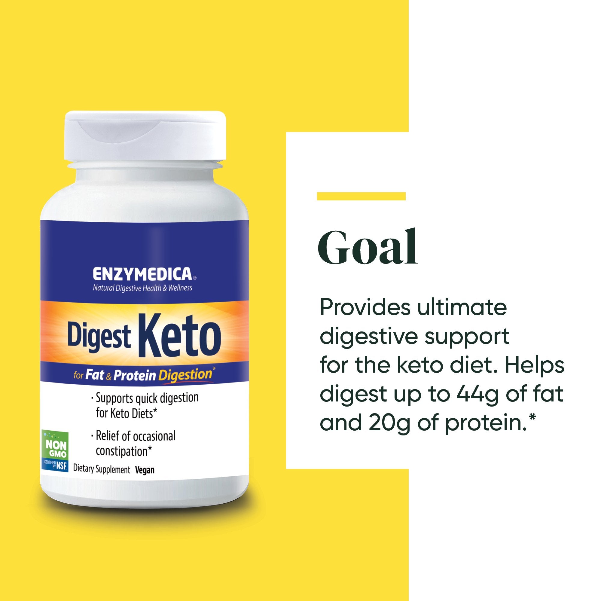 Digest Keto supplement from Enzymedica discussing the Goals of the product