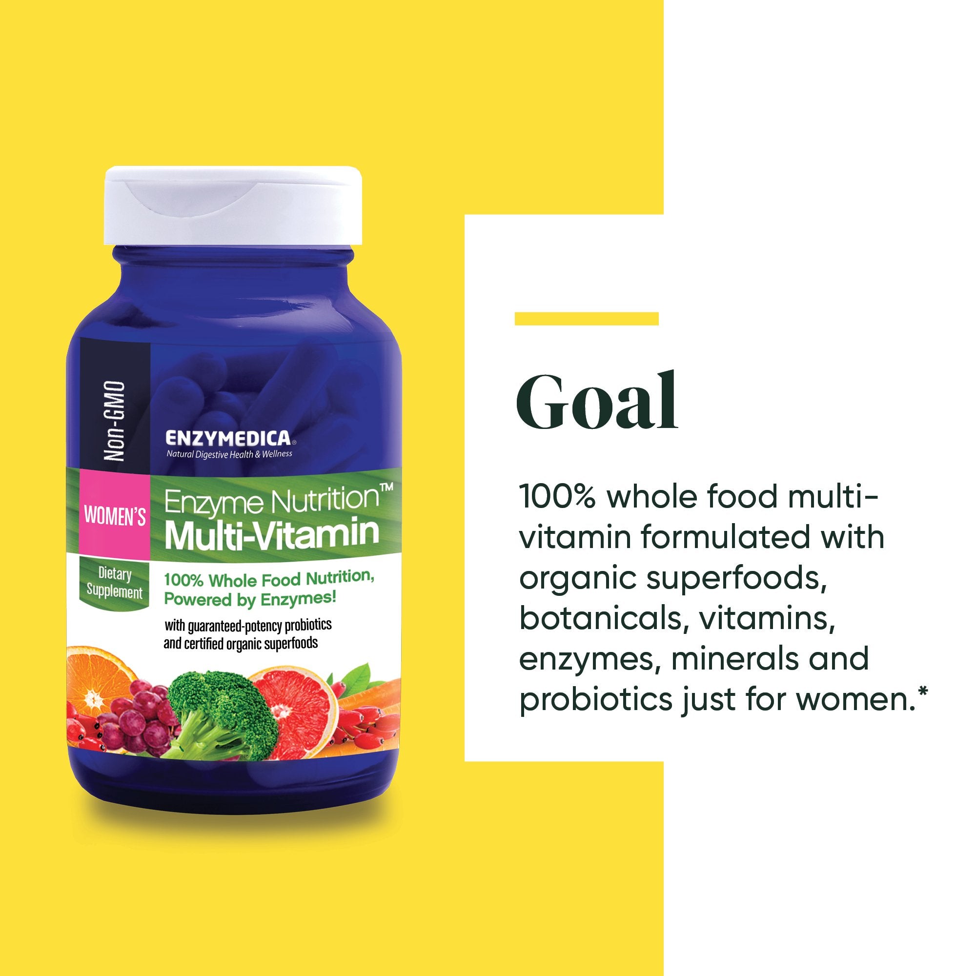 Enzyme Nutrition Multi-Vitamin for Women from Enzymedica discussing the Goals of the product