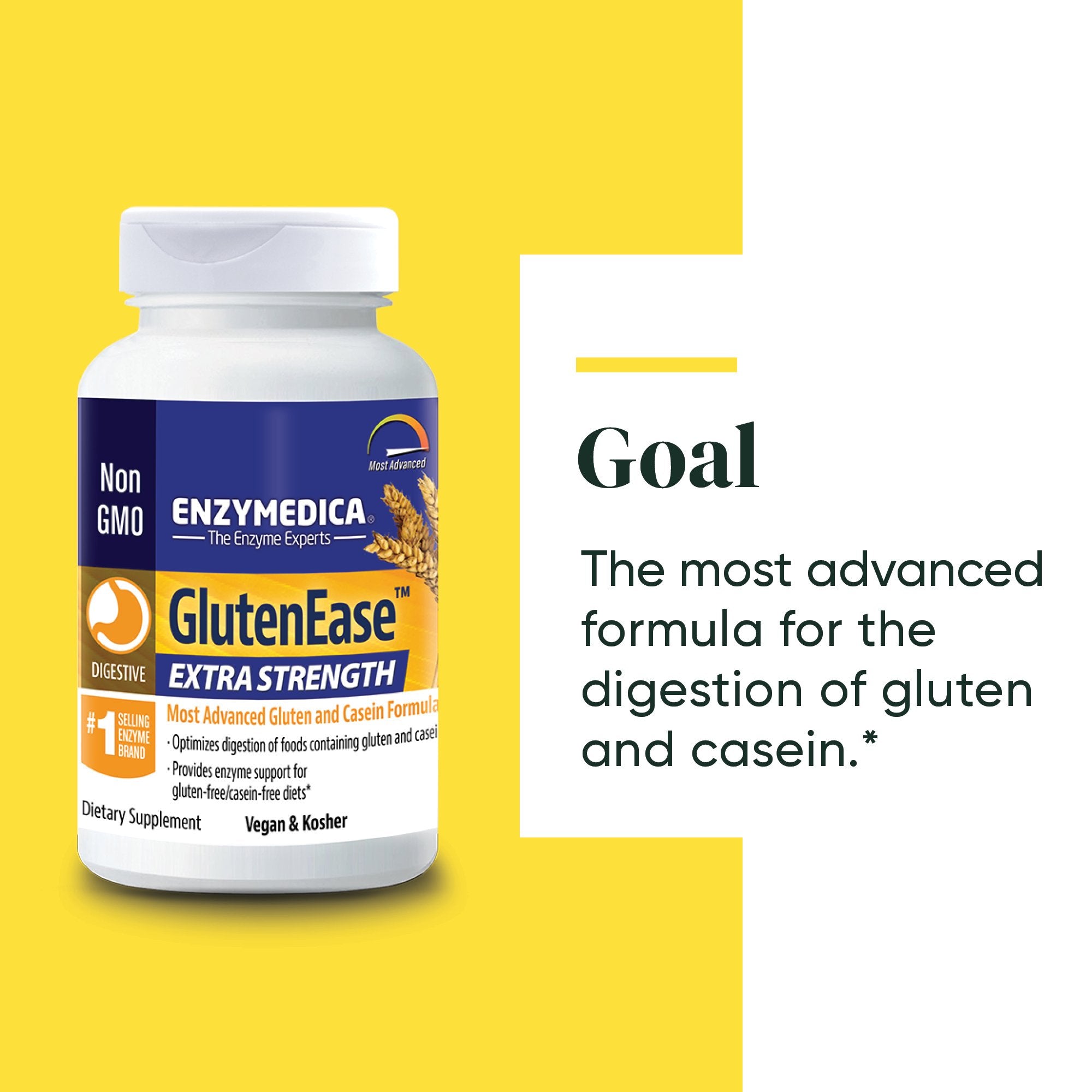 Gluten Ease Extra Strength supplement from Enzymedica discussing the Goals of the product