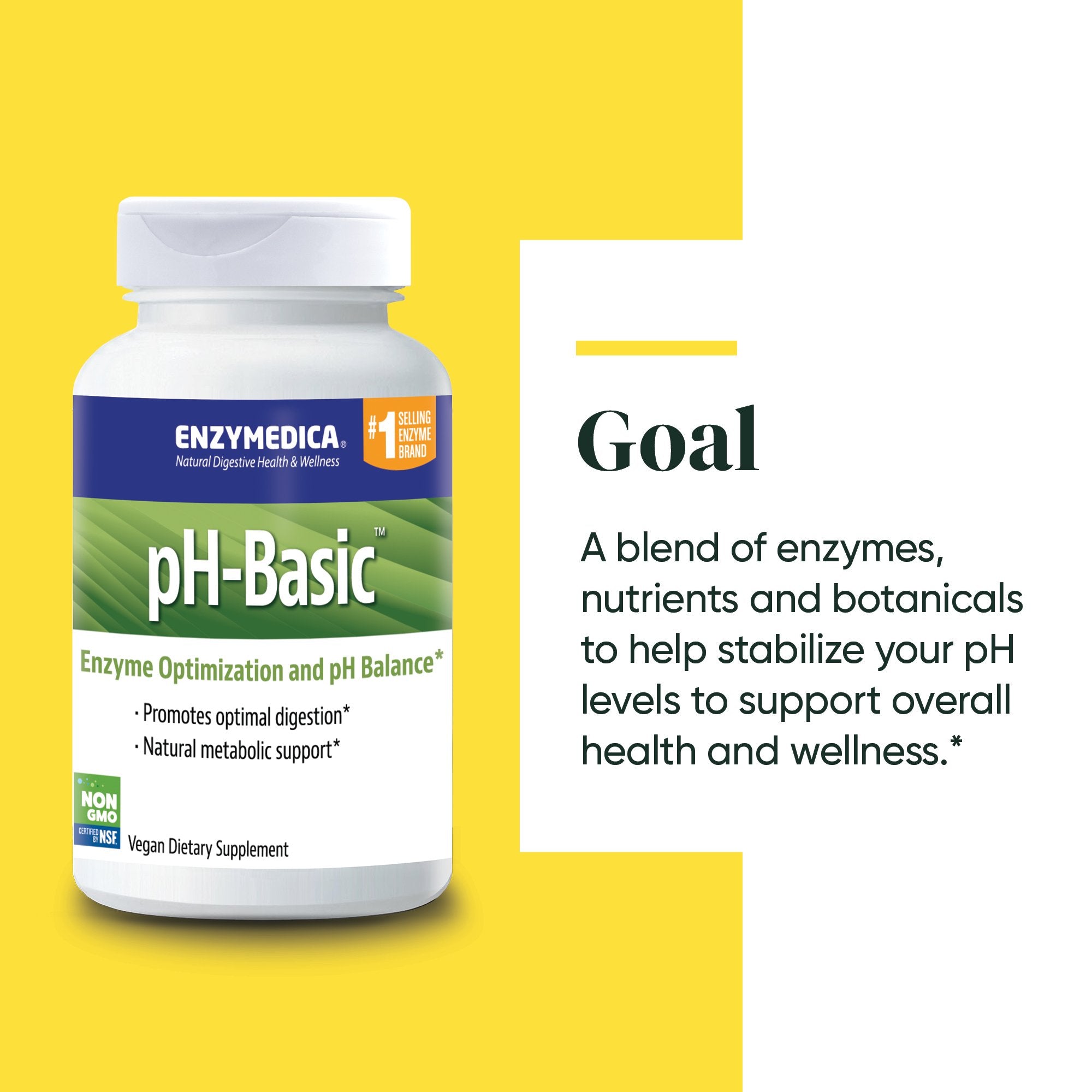 pH-Basic supplement from Enzymedica discussing the Goals of the product