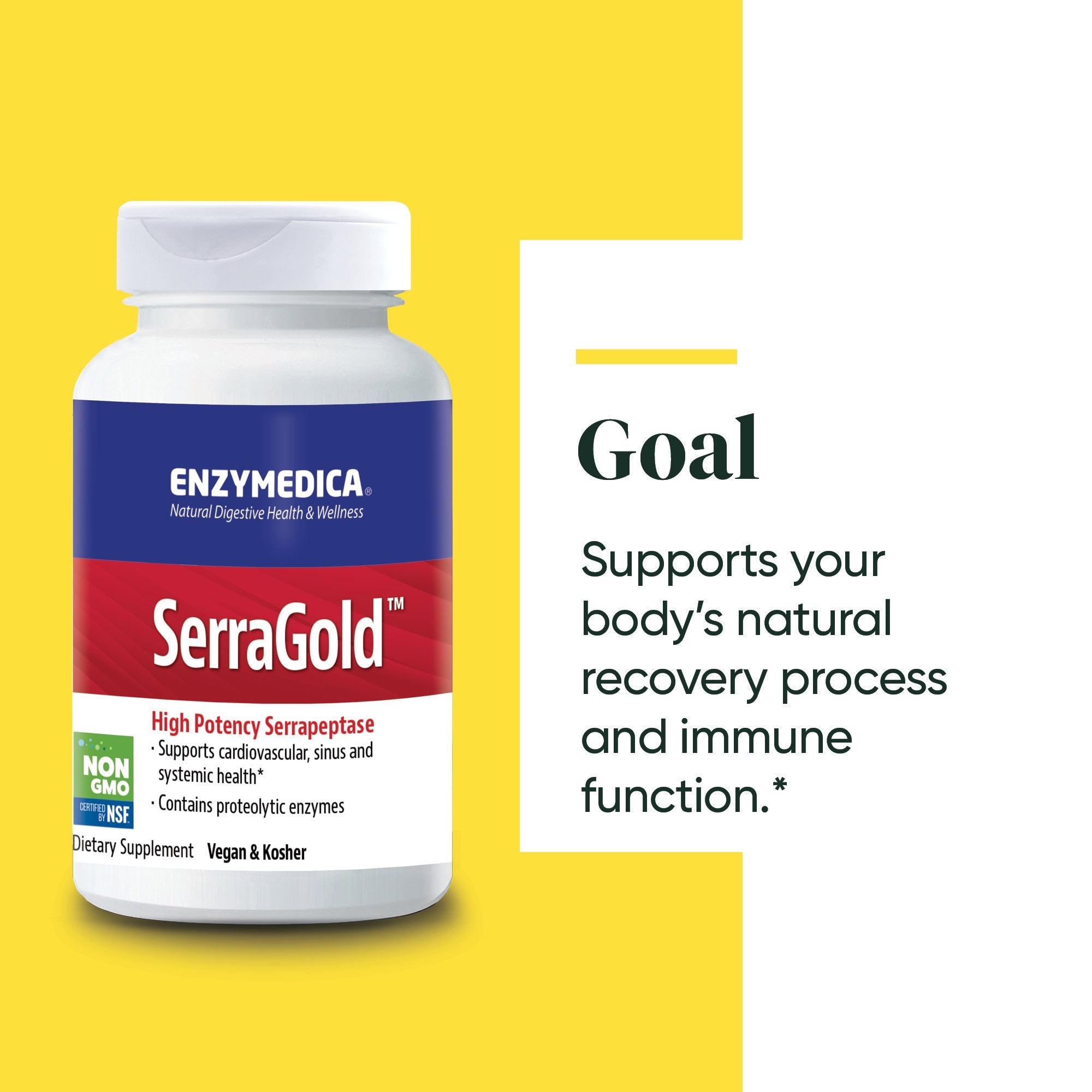 Serra Gold supplement from Enzymedica discussing the Goals of the product